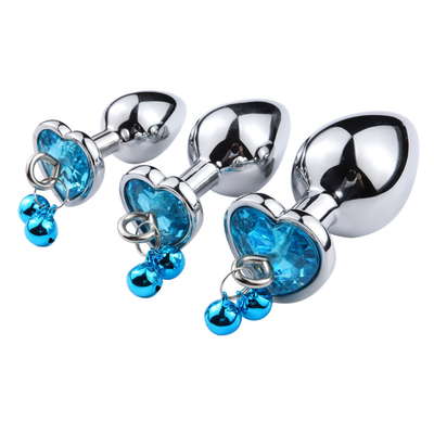 Anillo en forma de corazón Butt Plug juguete sexual anal con cadena de metal para hombre y mujer material impermeable de pequeño peso