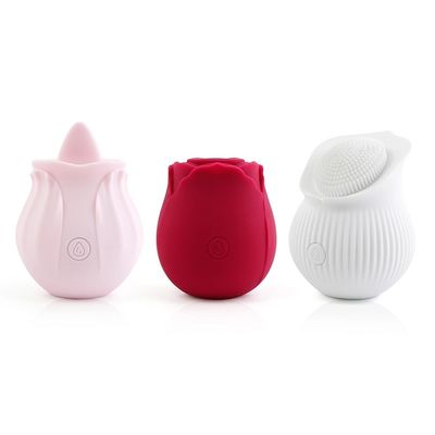 Tienda erótica Rose Oral Clitoral Sucking Vibrator, juguetes recargables del sexo del sexo del estimulador de la entrerrosca del lechón de Clit de la prenda impermeable