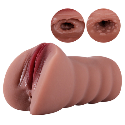 2 en 1 juguete masculino del sexo del Masturbator para el gatito realista del bolsillo de los hombres con la vagina realista 3D y el sexo anal apretado Stroker