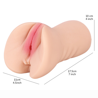 2 en juguetes adultos de 1 sexo de los Masturbators masculinos con el gatito texturizado realista y el sexo apretado Stroker del bolsillo 3D del ano para los hombres
