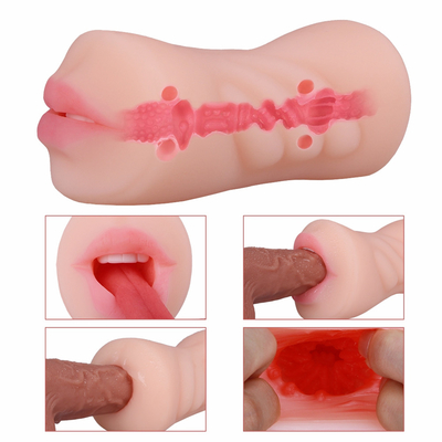 Juguete doble del sexo del agujero de la vagina de la muestra libre del Masturbator de la boca de los aviones de la taza del hoyo de la garganta profunda íntima oral realista del gatito para