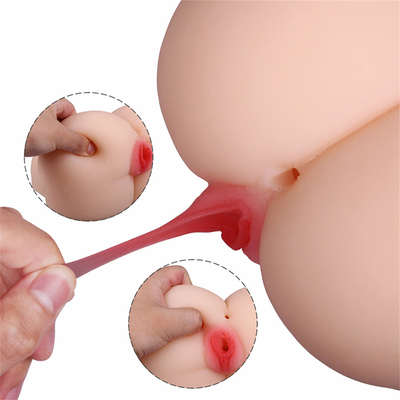 Asno gordo del sexo 3D de Toy Big de la TPE del asno del gatito de la vagina de los agujeros de la experiencia real Piel-amistosa suave doble anal masculina popular del sexo para mí