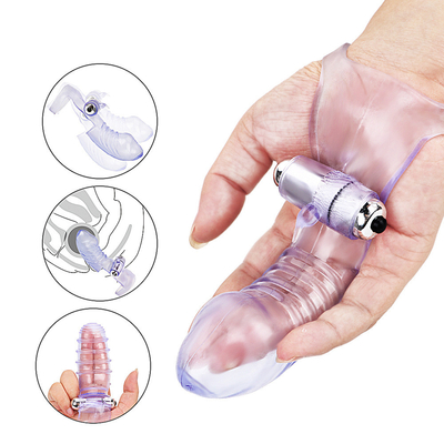 El sexo de la novedad juega la TPE médica de RoHS del vibrador de la manga del finger para las mujeres