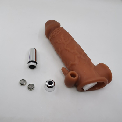 El pene del condón envuelve el sexo adulto Toy For Men de la cubierta de las ampliadoras reutilizables del suplemento