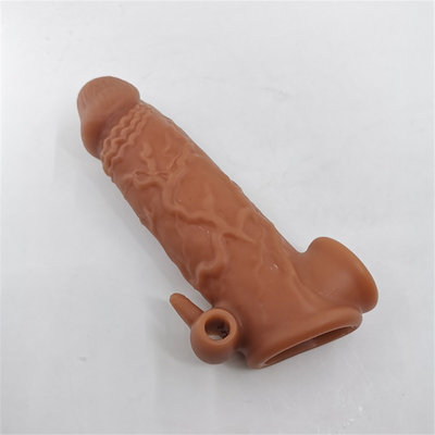 El pene del condón envuelve el sexo adulto Toy For Men de la cubierta de las ampliadoras reutilizables del suplemento