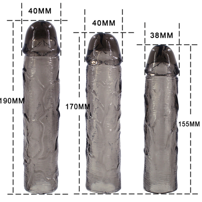 Pene realista del silicón del gallo de la manga de la extensión del pene de los hombres de Toy Dildo Extender Condoms For del sexo