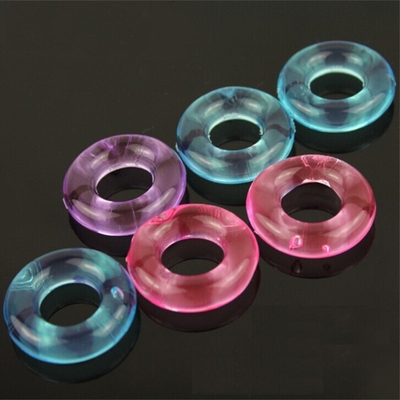 Pene de retraso de tiempo Ring Crystal Ring Color Random Silicone Ring para el varón