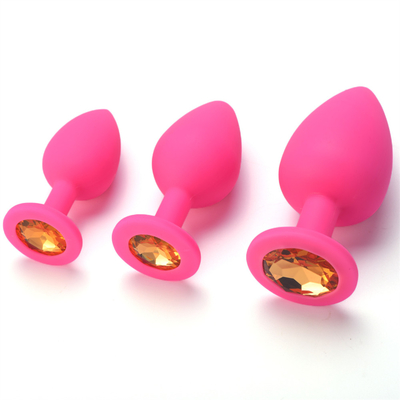 Juguetes adultos gay anales Jeweled silicón portátil del enchufe del extremo de Chastity Anal Plug Adult Toy para los hombres