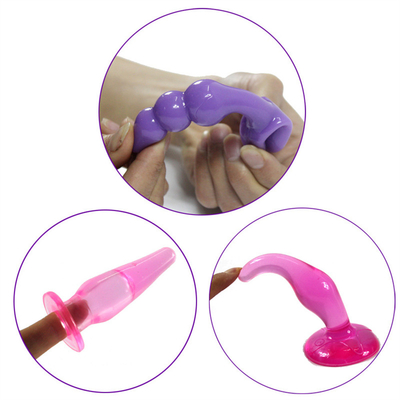 6 pedazos de la combinación de la TPE de las gotas del enchufe anal suave del extremo fijaron los juguetes del sexo anal del estimulador para el varón y las mujeres
