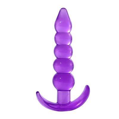 Enchufe de goma del extremo de la TPE del placer del enchufe de la prenda impermeable flexible anal desigual de la púrpura con las gotas anales ampliadas lisas
