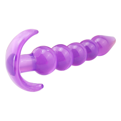 Enchufe de goma del extremo de la TPE del placer del enchufe de la prenda impermeable flexible anal desigual de la púrpura con las gotas anales ampliadas lisas