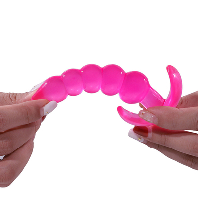Enchufe de goma del extremo de la TPE del placer del enchufe de la prenda impermeable flexible anal desigual de la púrpura con las gotas anales ampliadas lisas