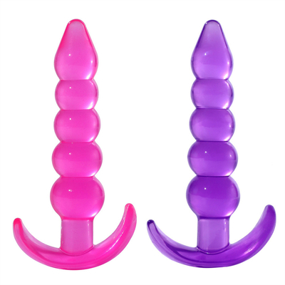 Enchufe de goma del extremo de la TPE del placer del enchufe de la prenda impermeable flexible anal desigual de la púrpura con las gotas anales ampliadas lisas