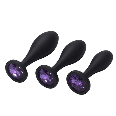 Los juguetes de envío del sexo anal del silicón del descenso riegan el sistema anal del enchufe del Massager del diseño del descenso del enchufe anal negro del extremo