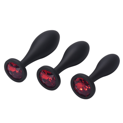 Los juguetes de envío del sexo anal del silicón del descenso riegan el sistema anal del enchufe del Massager del diseño del descenso del enchufe anal negro del extremo