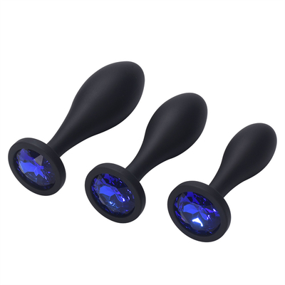 Los juguetes de envío del sexo anal del silicón del descenso riegan el sistema anal del enchufe del Massager del diseño del descenso del enchufe anal negro del extremo