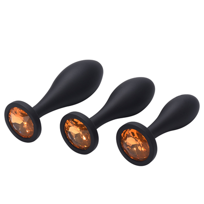 Los juguetes de envío del sexo anal del silicón del descenso riegan el sistema anal del enchufe del Massager del diseño del descenso del enchufe anal negro del extremo