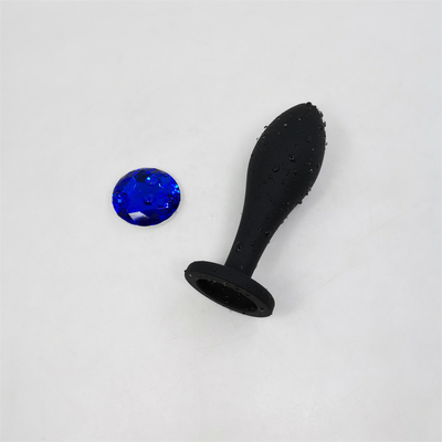 Los juguetes de envío del sexo anal del silicón del descenso riegan el sistema anal del enchufe del Massager del diseño del descenso del enchufe anal negro del extremo