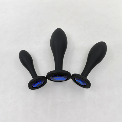Los juguetes de envío del sexo anal del silicón del descenso riegan el sistema anal del enchufe del Massager del diseño del descenso del enchufe anal negro del extremo