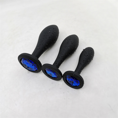 Los juguetes de envío del sexo anal del silicón del descenso riegan el sistema anal del enchufe del Massager del diseño del descenso del enchufe anal negro del extremo