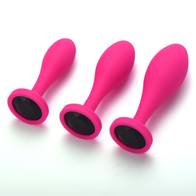 Los juguetes de envío del sexo anal del silicón del descenso riegan el sistema anal del enchufe del Massager del diseño del descenso del enchufe anal negro del extremo