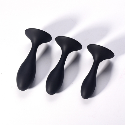 Los juguetes de envío del sexo anal del silicón del descenso riegan el sistema anal del enchufe del Massager del diseño del descenso del enchufe anal negro del extremo