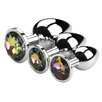 Varios colores joyas juguetes sexuales tapones anales metálicos para adultos