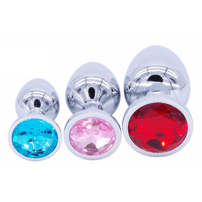 Varios colores joyas juguetes sexuales tapones anales metálicos para adultos