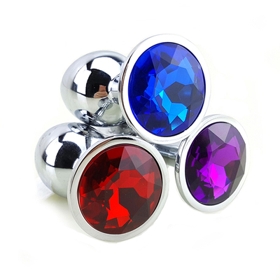 Varios colores joyas juguetes sexuales tapones anales metálicos para adultos