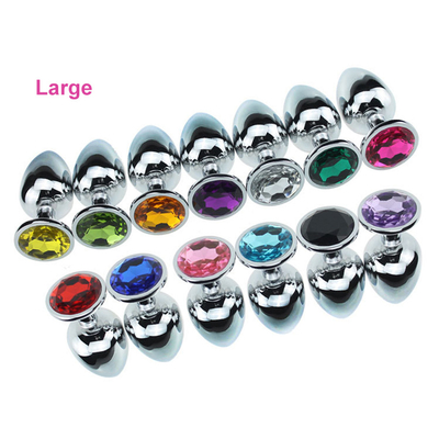 Varios colores joyas juguetes sexuales tapones anales metálicos para adultos