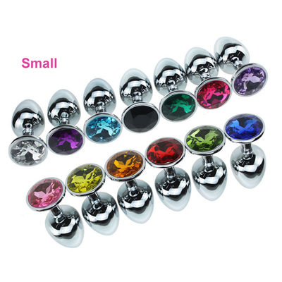 Varios colores joyas juguetes sexuales tapones anales metálicos para adultos