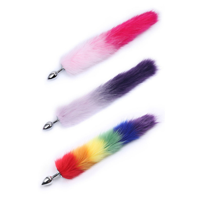 Colourful Metal Butt Anal Plug Insert Fox Tail Anal Plug para mujer