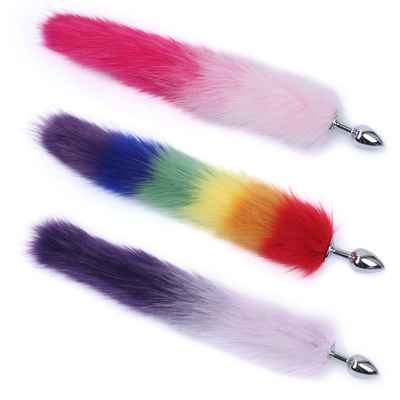 Colourful Metal Butt Anal Plug Insert Fox Tail Anal Plug para mujer