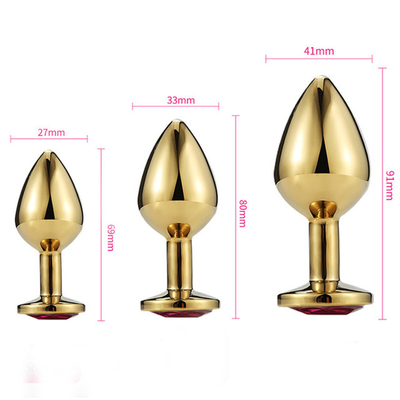 Joyería de alta calidad juguetes sexuales Goldl Plug anal para adultos