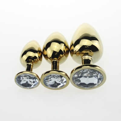 Joyería de alta calidad juguetes sexuales Goldl Plug anal para adultos