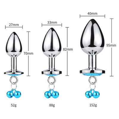 juguetes sexuales anales enchufe trasero cristal de acero inoxidable 3pcs conjunto de metal enchufe anal con campana