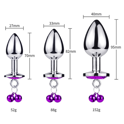 juguetes sexuales anales enchufe trasero cristal de acero inoxidable 3pcs conjunto de metal enchufe anal con campana