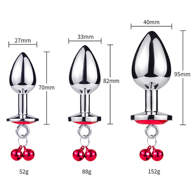juguetes sexuales anales enchufe trasero cristal de acero inoxidable 3pcs conjunto de metal enchufe anal con campana
