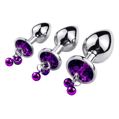 juguetes sexuales anales enchufe trasero cristal de acero inoxidable 3pcs conjunto de metal enchufe anal con campana