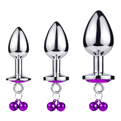 juguetes sexuales anales enchufe trasero cristal de acero inoxidable 3pcs conjunto de metal enchufe anal con campana