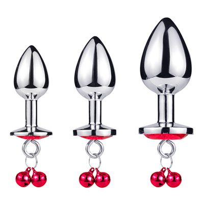juguetes sexuales anales enchufe trasero cristal de acero inoxidable 3pcs conjunto de metal enchufe anal con campana