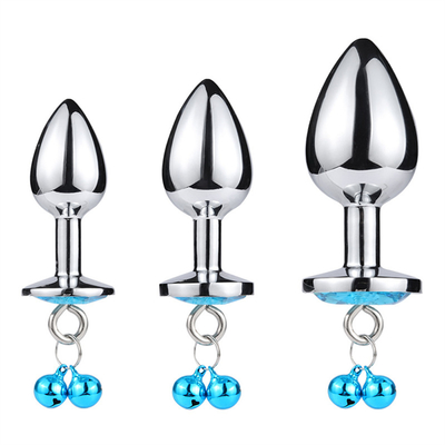 juguetes sexuales anales enchufe trasero cristal de acero inoxidable 3pcs conjunto de metal enchufe anal con campana