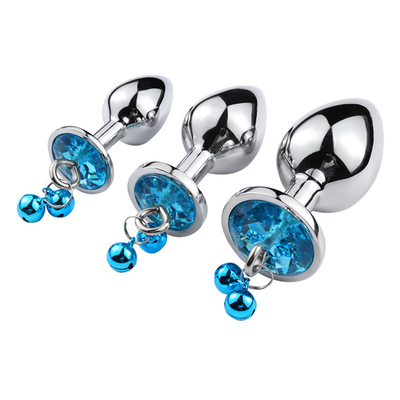 juguetes sexuales anales enchufe trasero cristal de acero inoxidable 3pcs conjunto de metal enchufe anal con campana