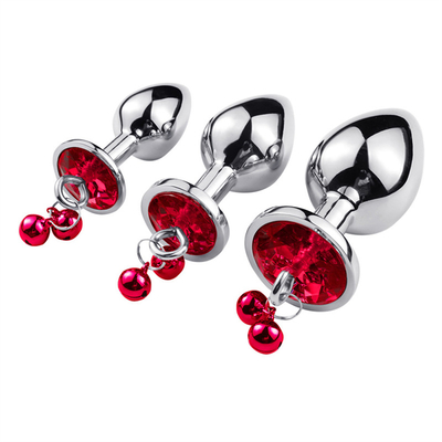juguetes sexuales anales enchufe trasero cristal de acero inoxidable 3pcs conjunto de metal enchufe anal con campana