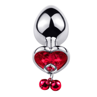 Anillo en forma de corazón Butt Plug juguete sexual anal con cadena de metal para hombre y mujer material impermeable de pequeño peso