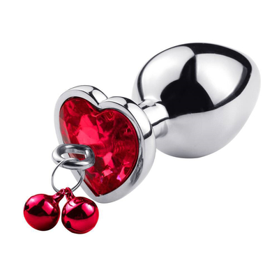 Anillo en forma de corazón Butt Plug juguete sexual anal con cadena de metal para hombre y mujer material impermeable de pequeño peso