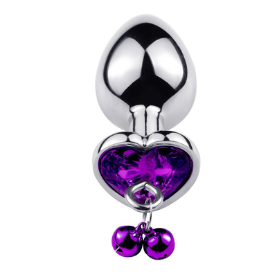 Anillo en forma de corazón Butt Plug juguete sexual anal con cadena de metal para hombre y mujer material impermeable de pequeño peso