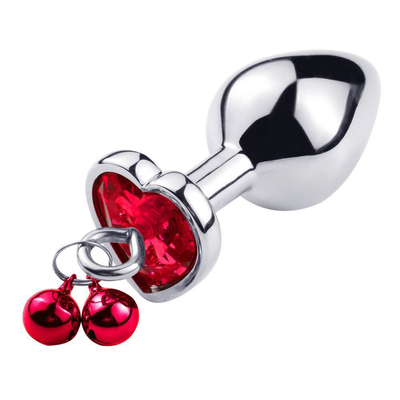 Anillo en forma de corazón Butt Plug juguete sexual anal con cadena de metal para hombre y mujer material impermeable de pequeño peso