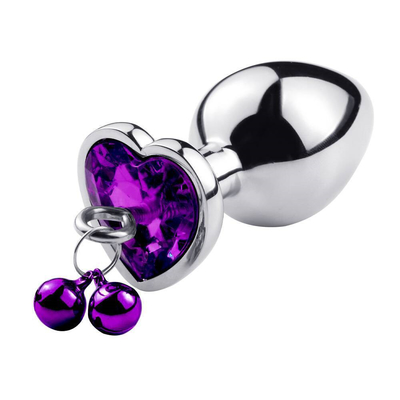 Anillo en forma de corazón Butt Plug juguete sexual anal con cadena de metal para hombre y mujer material impermeable de pequeño peso