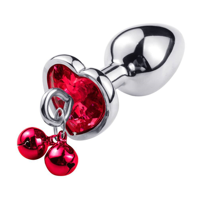 Anillo en forma de corazón Butt Plug juguete sexual anal con cadena de metal para hombre y mujer material impermeable de pequeño peso